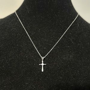 Cross silver 925 pendant and necklace set